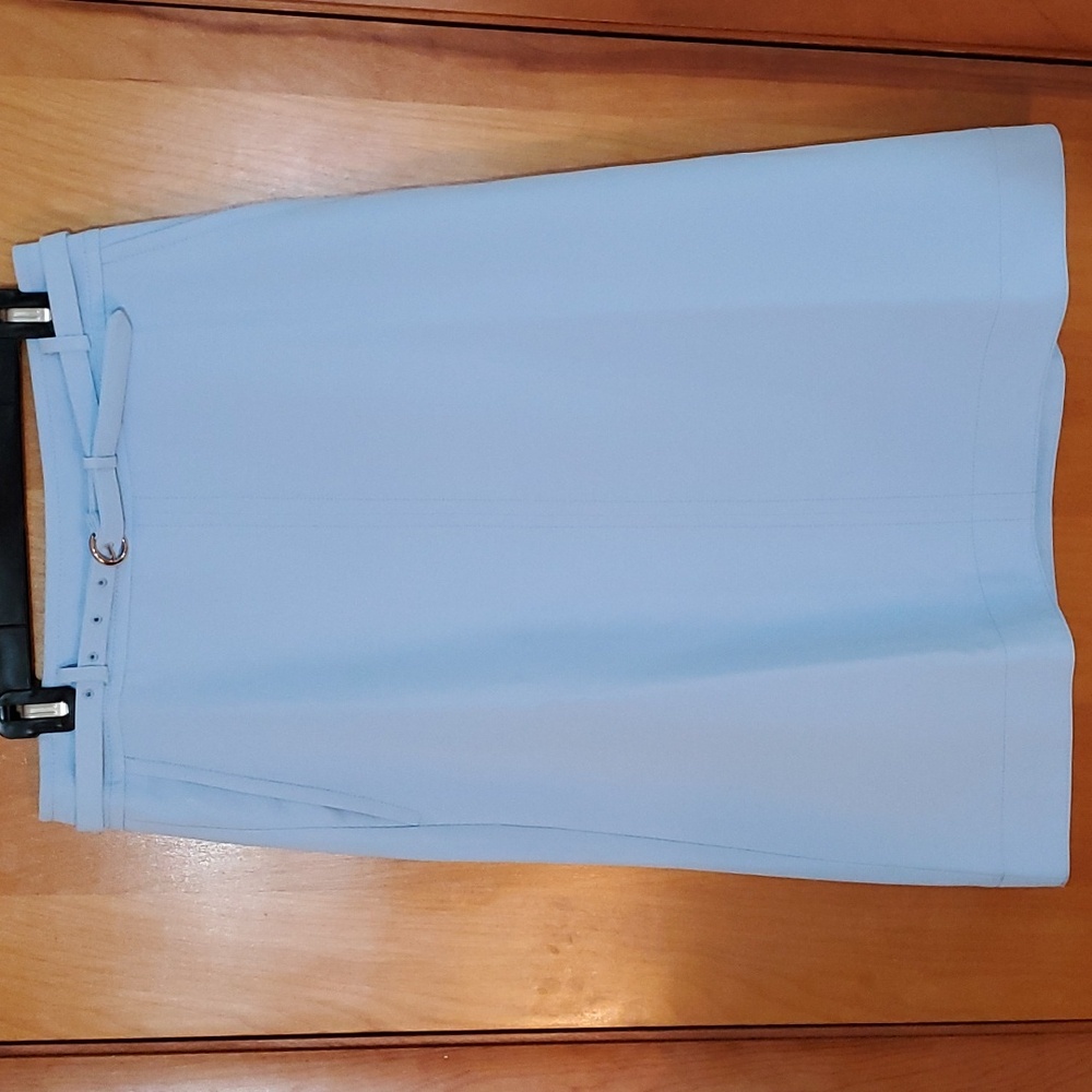 Ann Taylor Sky Blue Midi Skirt with Belt